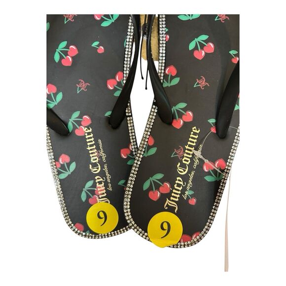 Juicy Couture Slurpy Flip Flops Cherry Sz 9 NWT - Picture 2 of 7